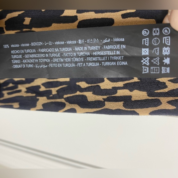 Zara The Claris Dress Leopard Print Black Tan - Women’s Babydoll Ruffle Large - Picture 11 of 11